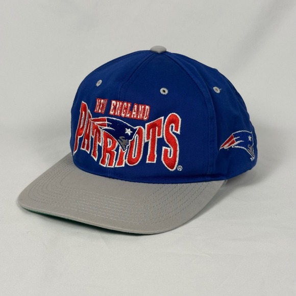 Other - Vintage 90's New England Patriots Hat Blue Grey Snapback NFL Cap Green Underbrim